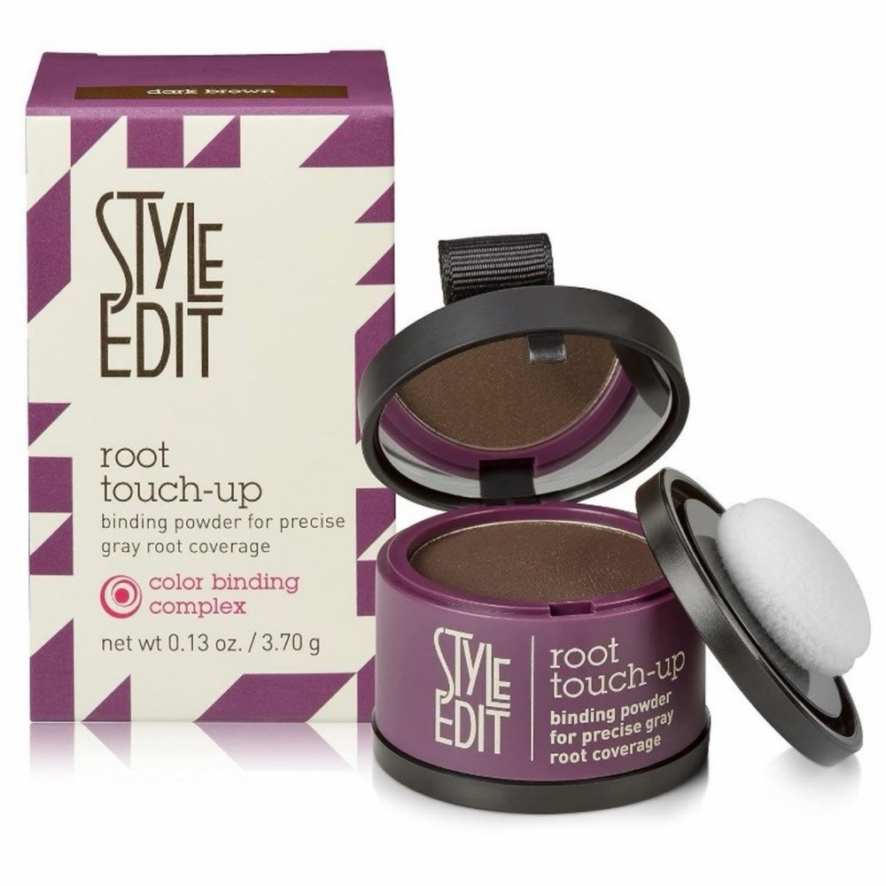 STYLE EDIT Root Touch-Up Powder DARK BROWN .13 oz./3.7 g (Full Size) NEW IN BOX